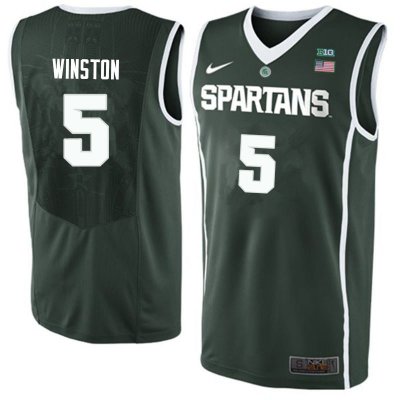 Men Michigan State Spartans NCAA #5 Cassius Winston Green Authentic Nike Stitched College Basketball Jersey YS32Y12HB